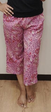 Blush Pink Block Printed Cotton Capri
