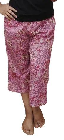 Blush Pink Block Printed Cotton Capri