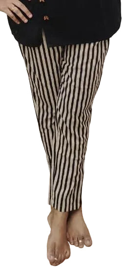 Black Pure Cotton Printed Full Pant