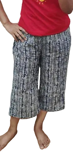 Indigo Block Printed Cotton Capri
