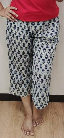 Indigo Block Printed Cotton Capri