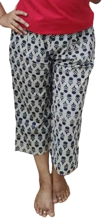 Indigo Block Printed Cotton Capri