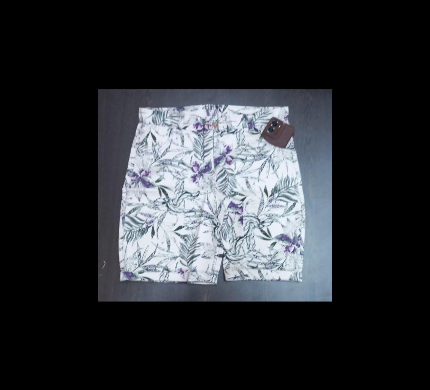 Off White Knee Length Short