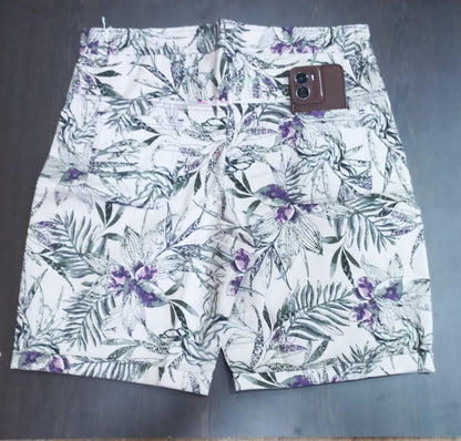 Off White Knee Length Short
