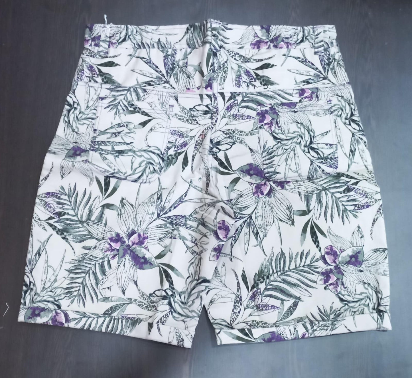 Off White Knee Length Short