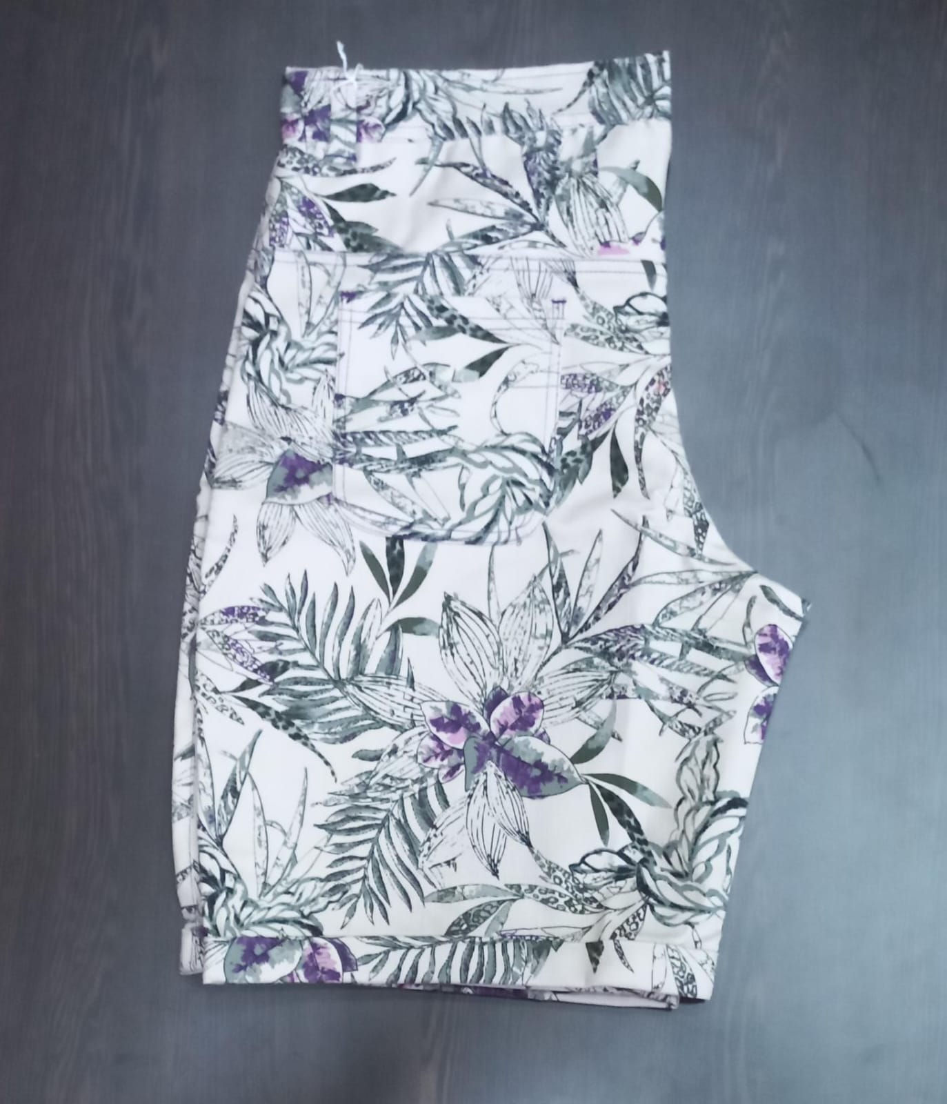 Off White Knee Length Short