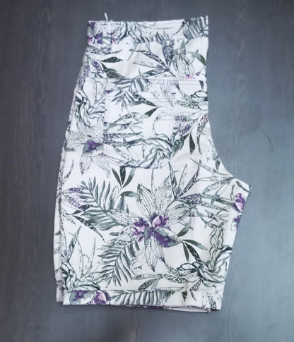 Off White Knee Length Short