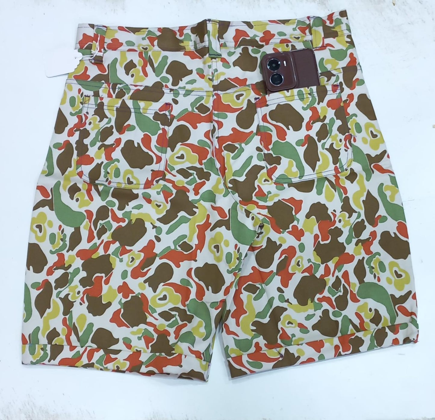 Off White Knee Length Short