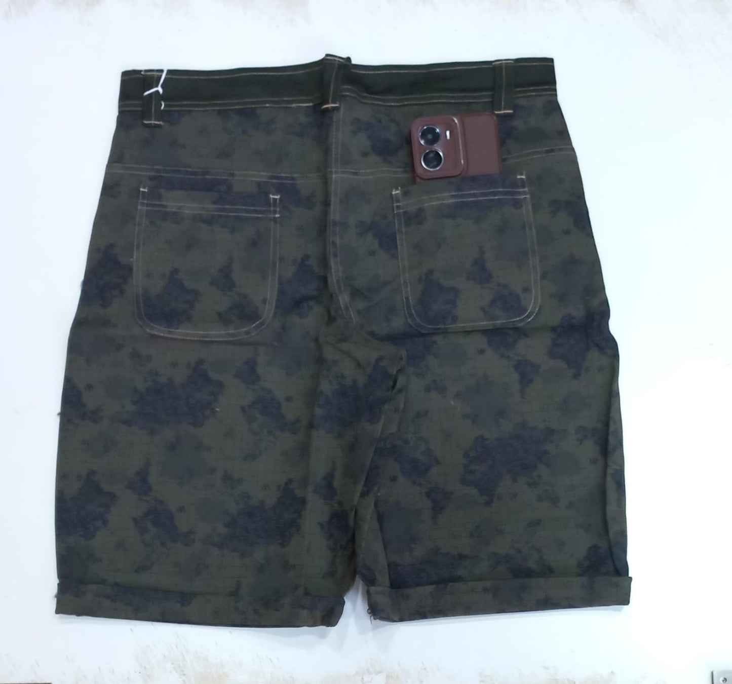 Olive Green Knee Length Short