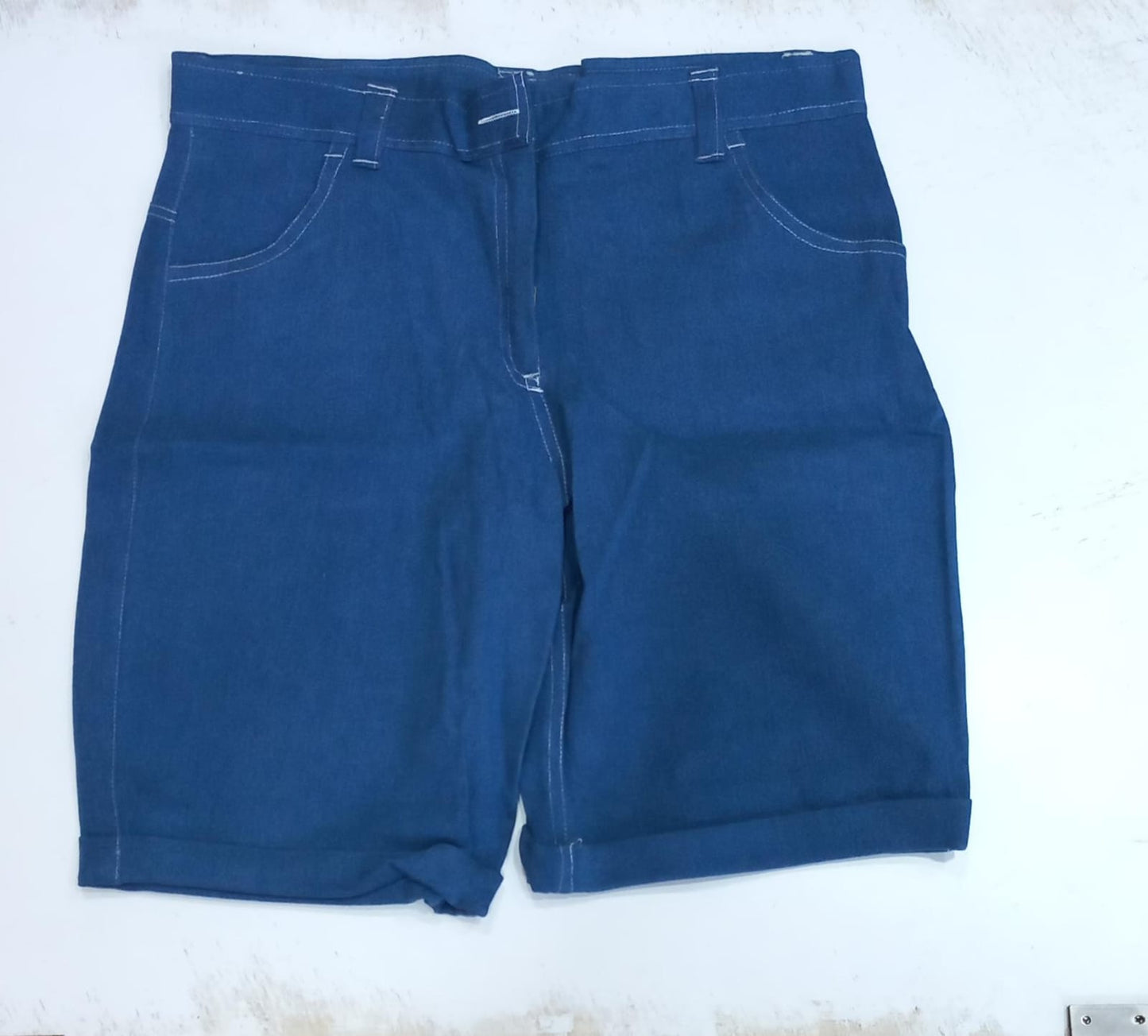 Denim Blue Knee Length Short