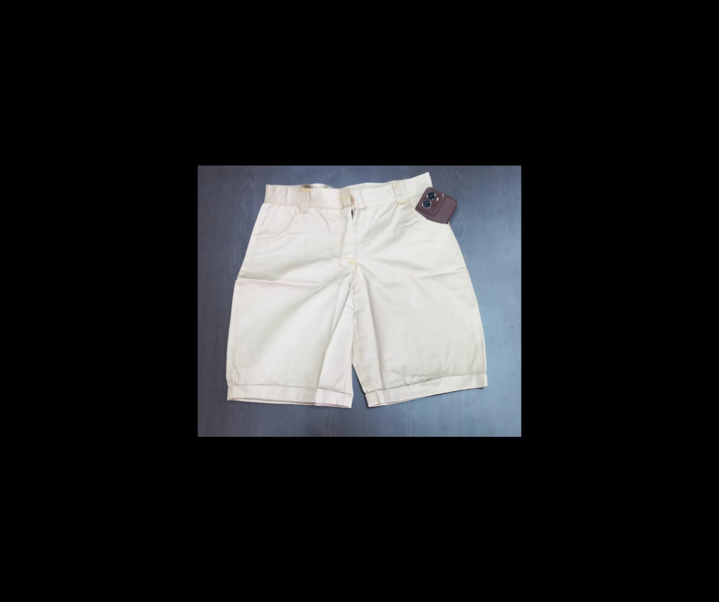 Beige Knee Length Short