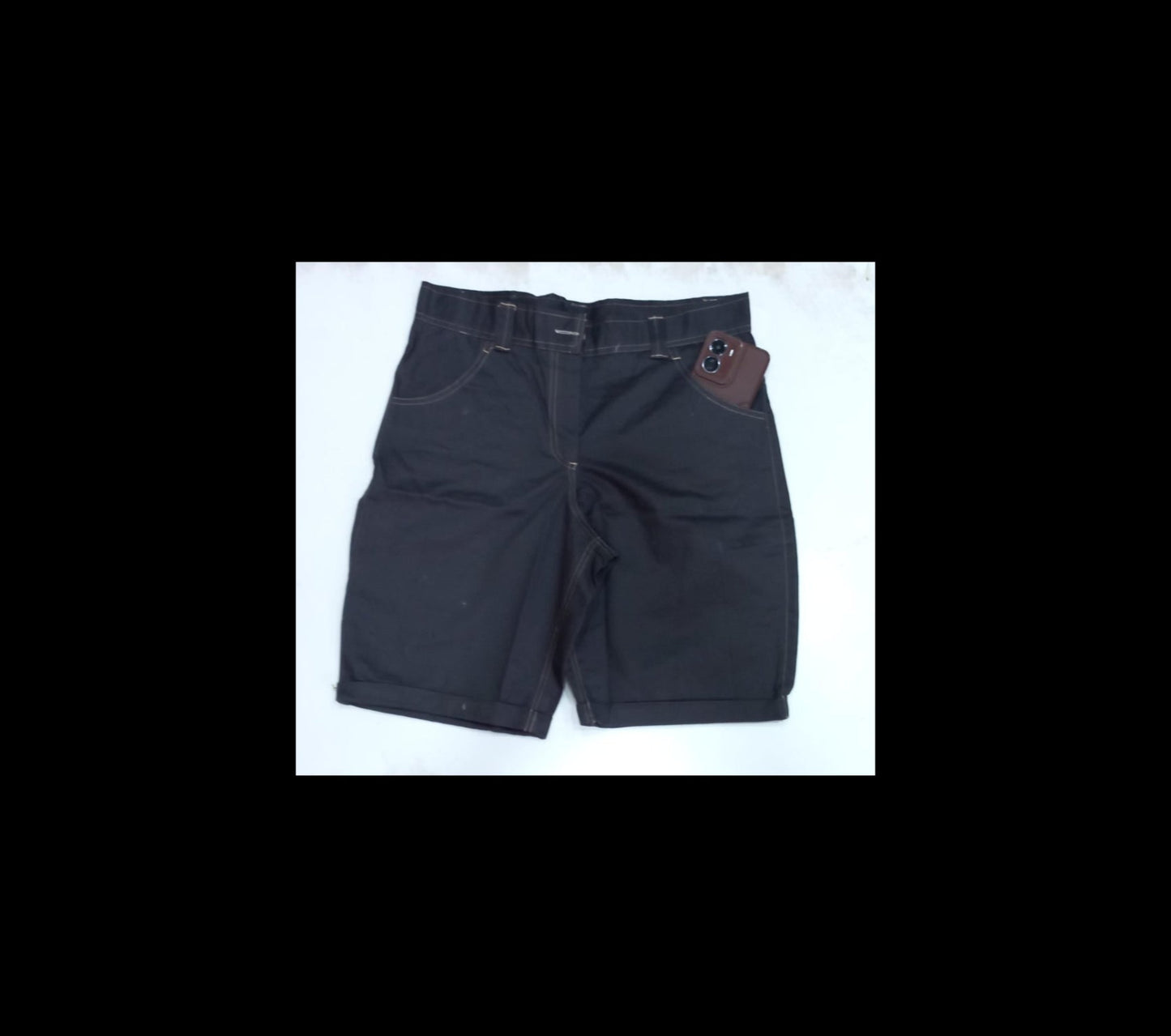 Black Knee Length Short