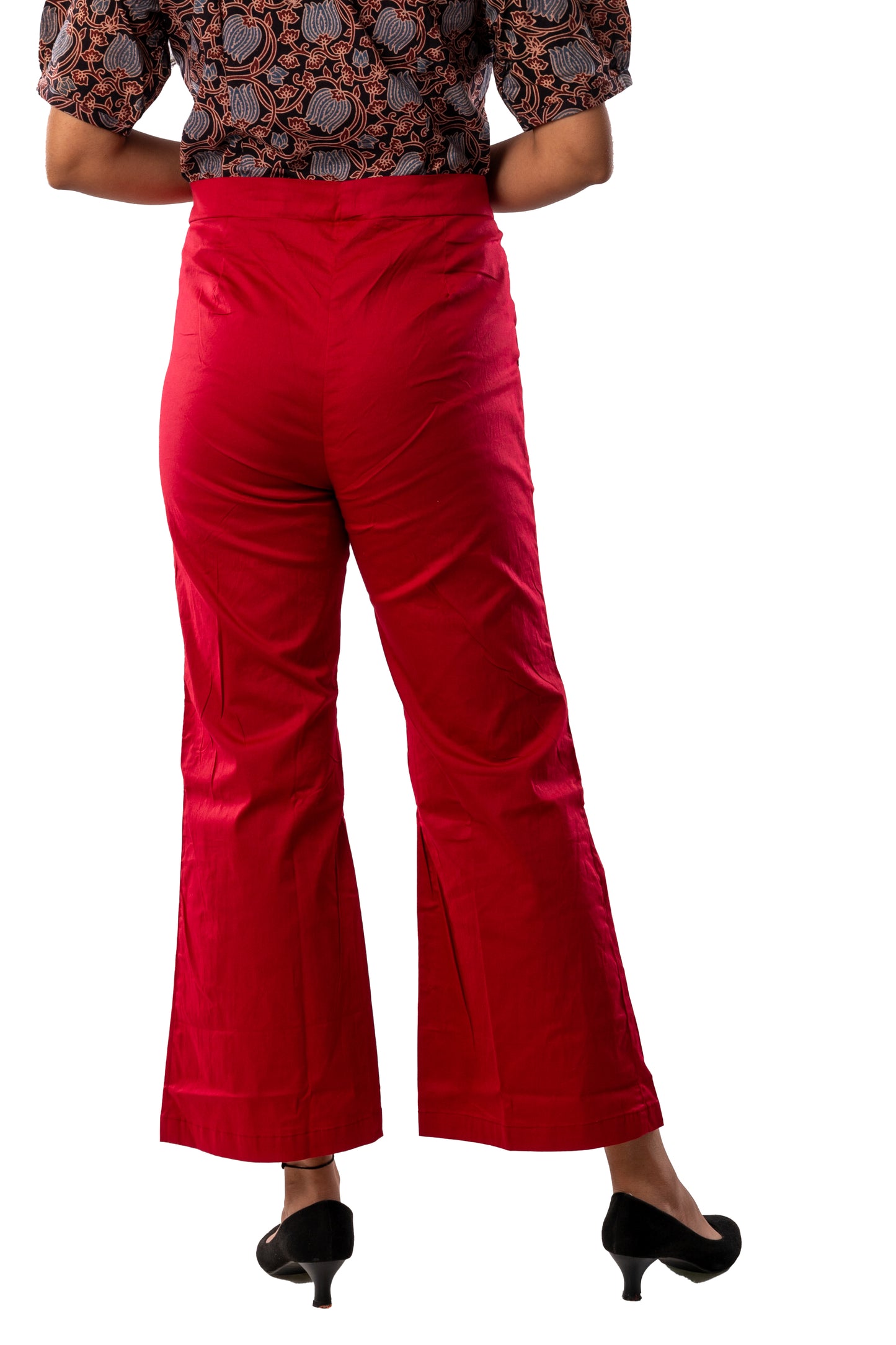 Maroon Cotton Lycra Bell Bottoms stretchable Pant
