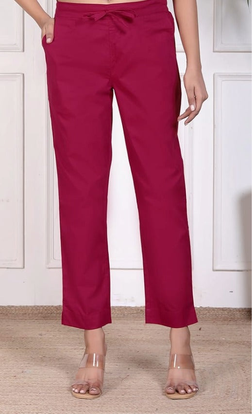 Maroon Poplin Formal Pant