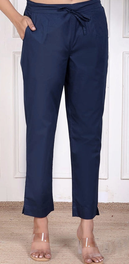 Navy Blue Poplin Formal Pant