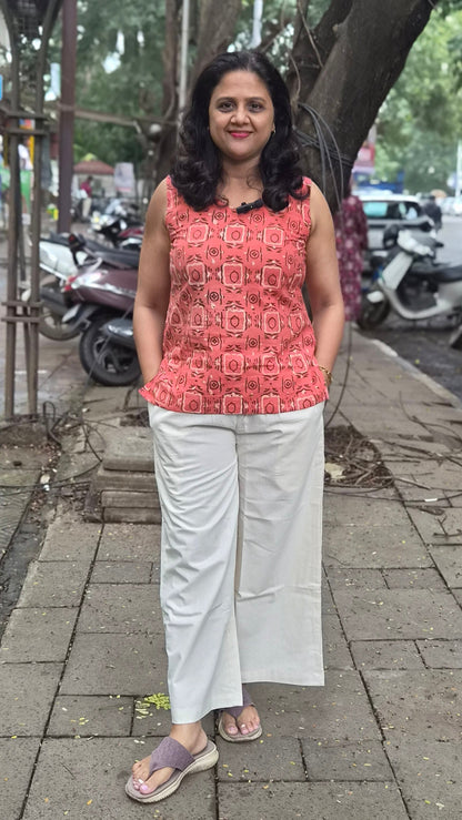 Off White  Khadi Cotton Palazzo
