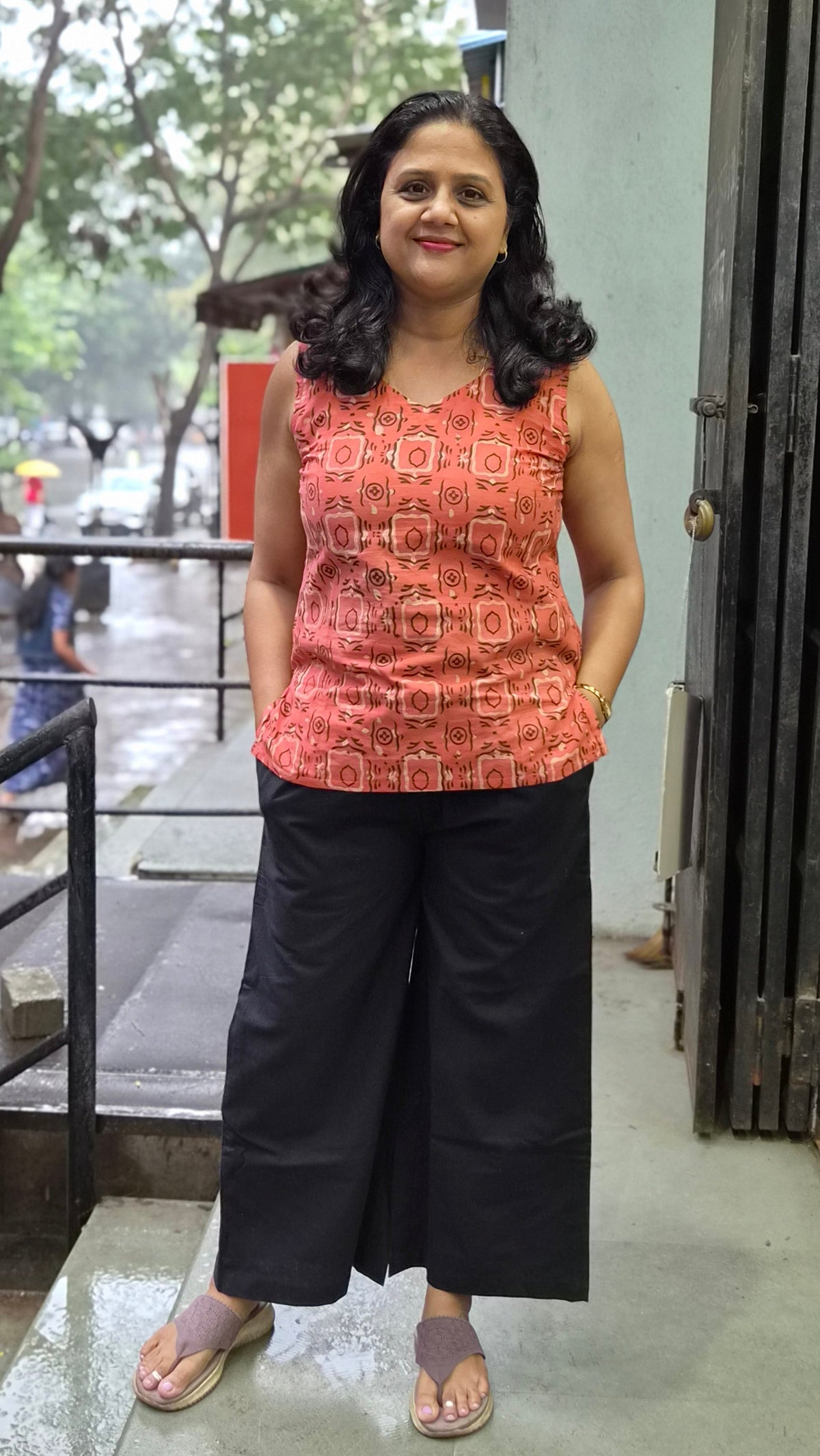 Black Khadi Cotton Palazzo