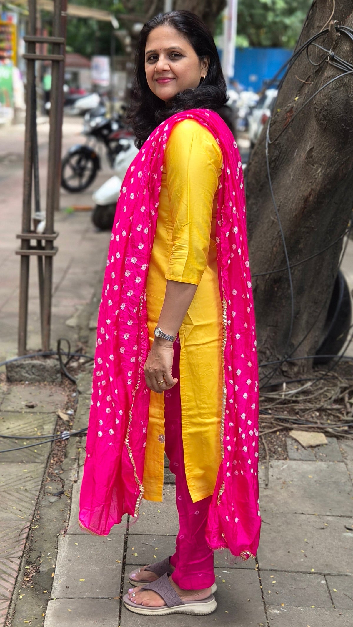 Yellow Silk Full Suit With Dupatta