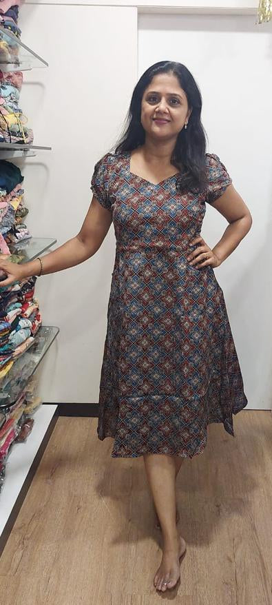 Indigo Modal Ajrakh One Piece