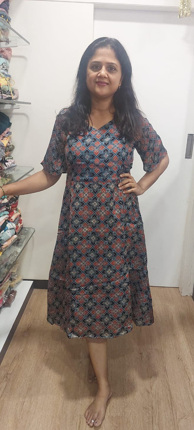 Indigo Modal Ajrakh One Piece