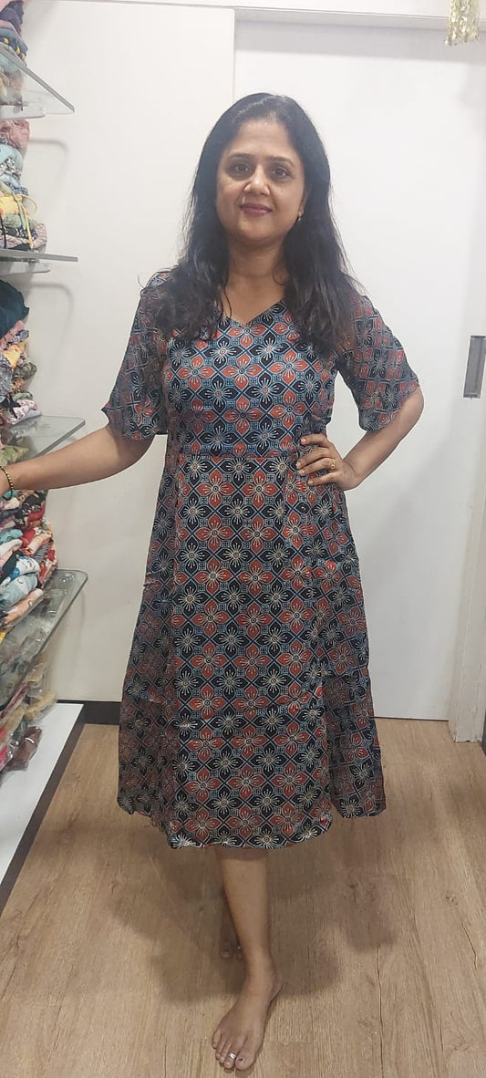 Indigo Modal Ajrakh One Piece