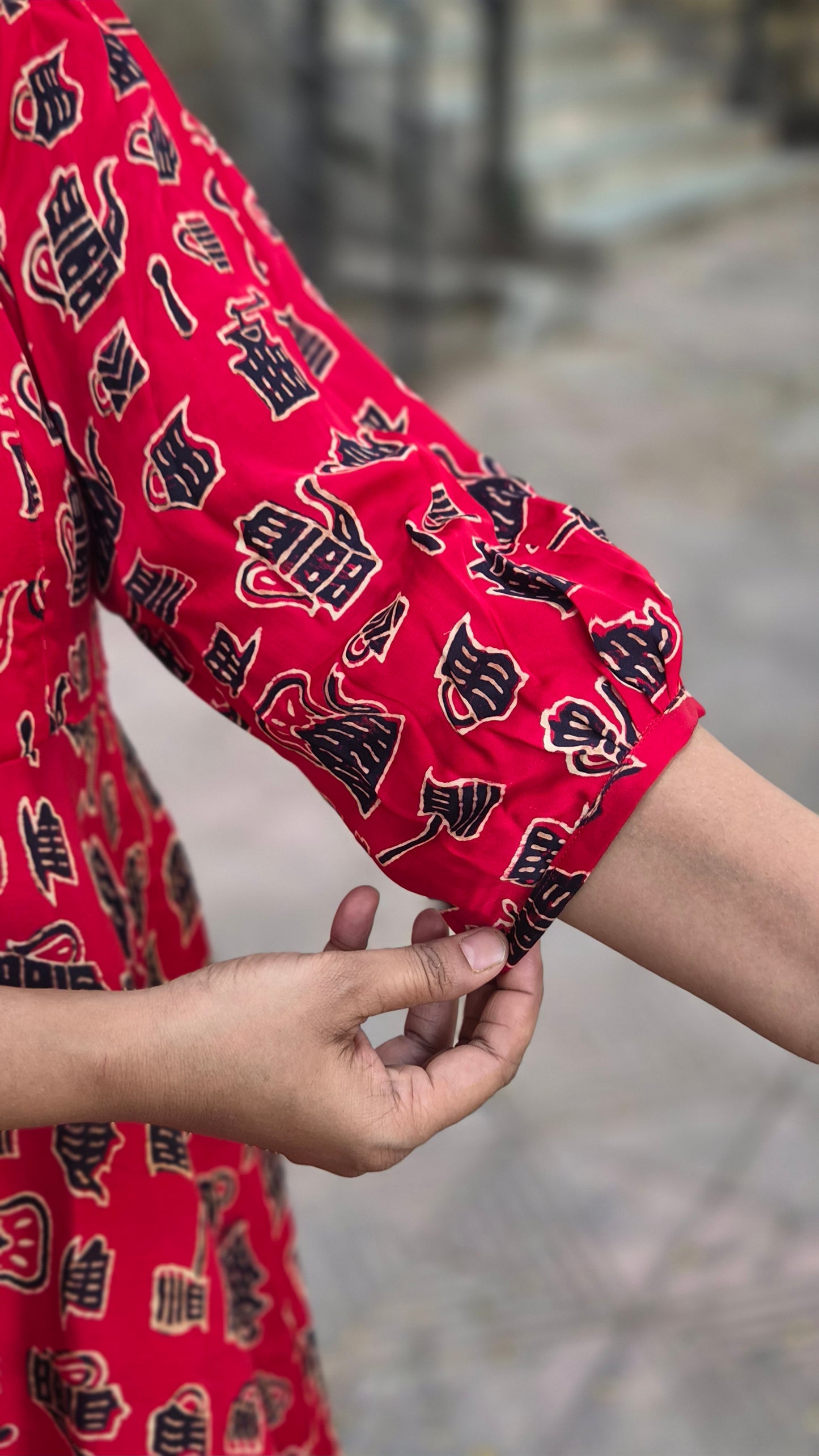 Red Premium Modal Silk Long One Piece