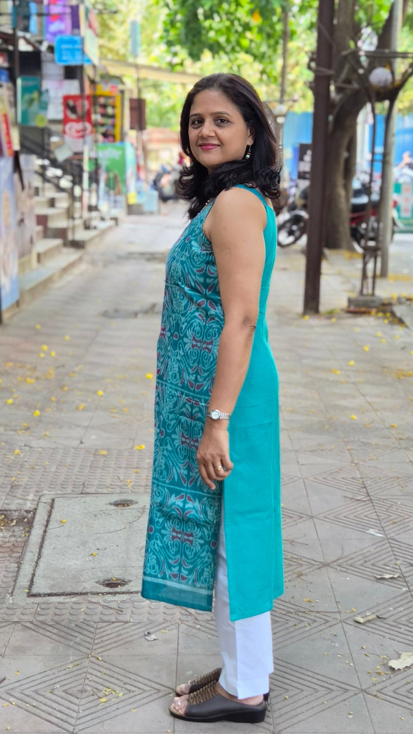 Rama Green Sambalpuri Pure Handloom Spaghetti Kurta