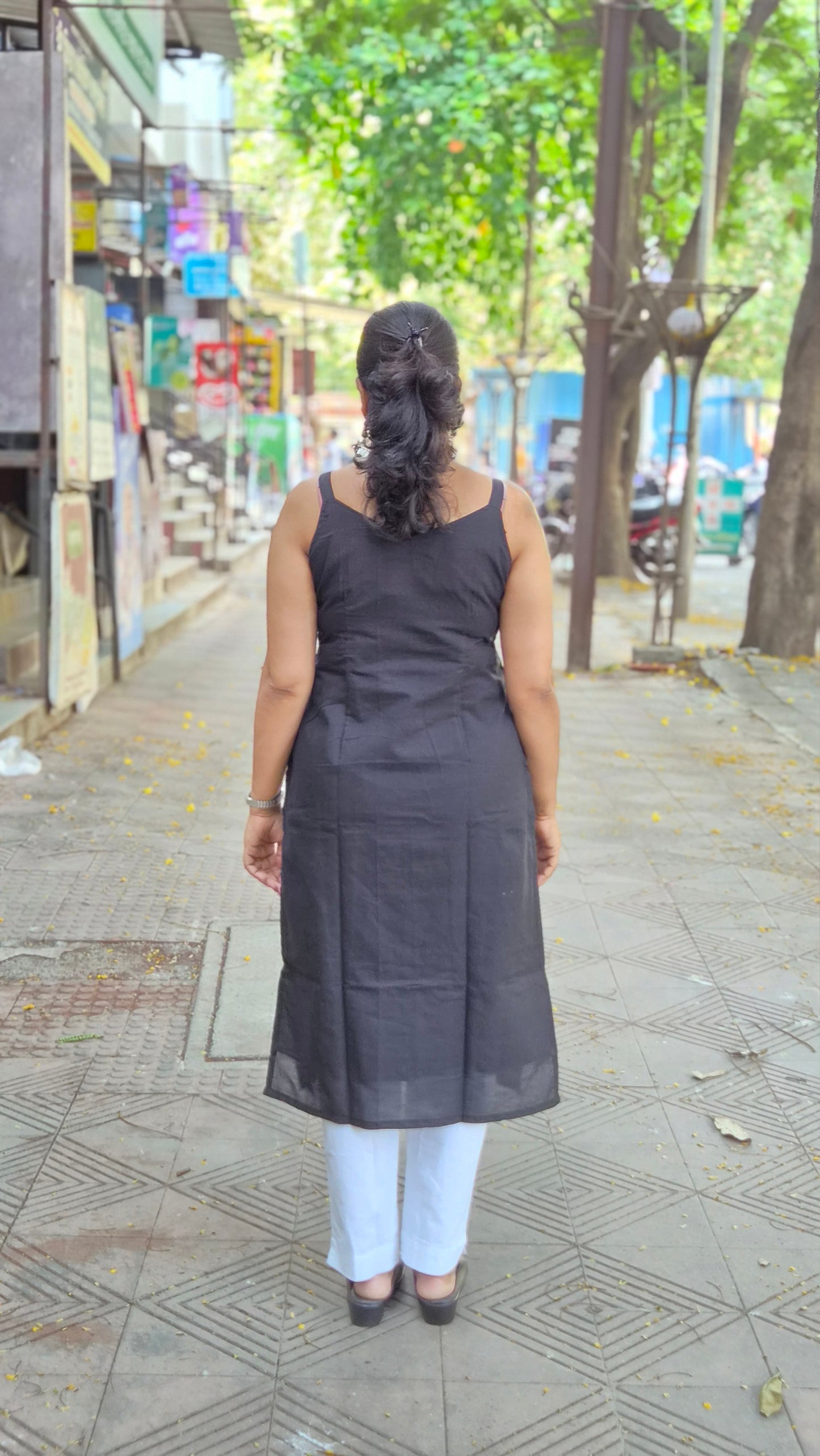 Black Sambalpuri Pure Handloom Spaghetti Kurta