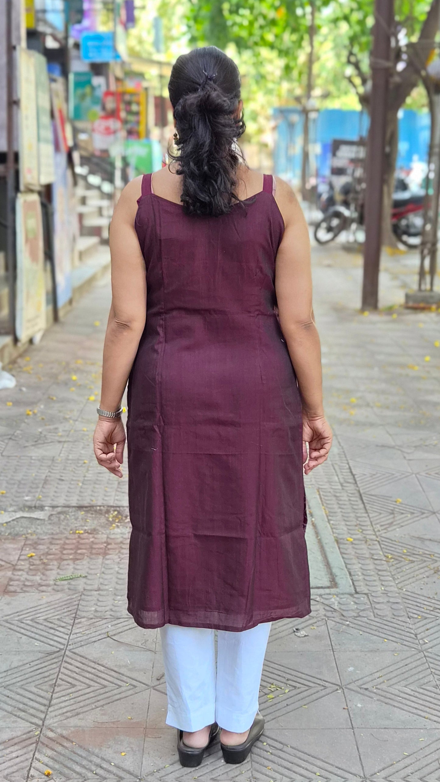 Maroon Sambalpuri Pure Handloom Spaghetti Kurta
