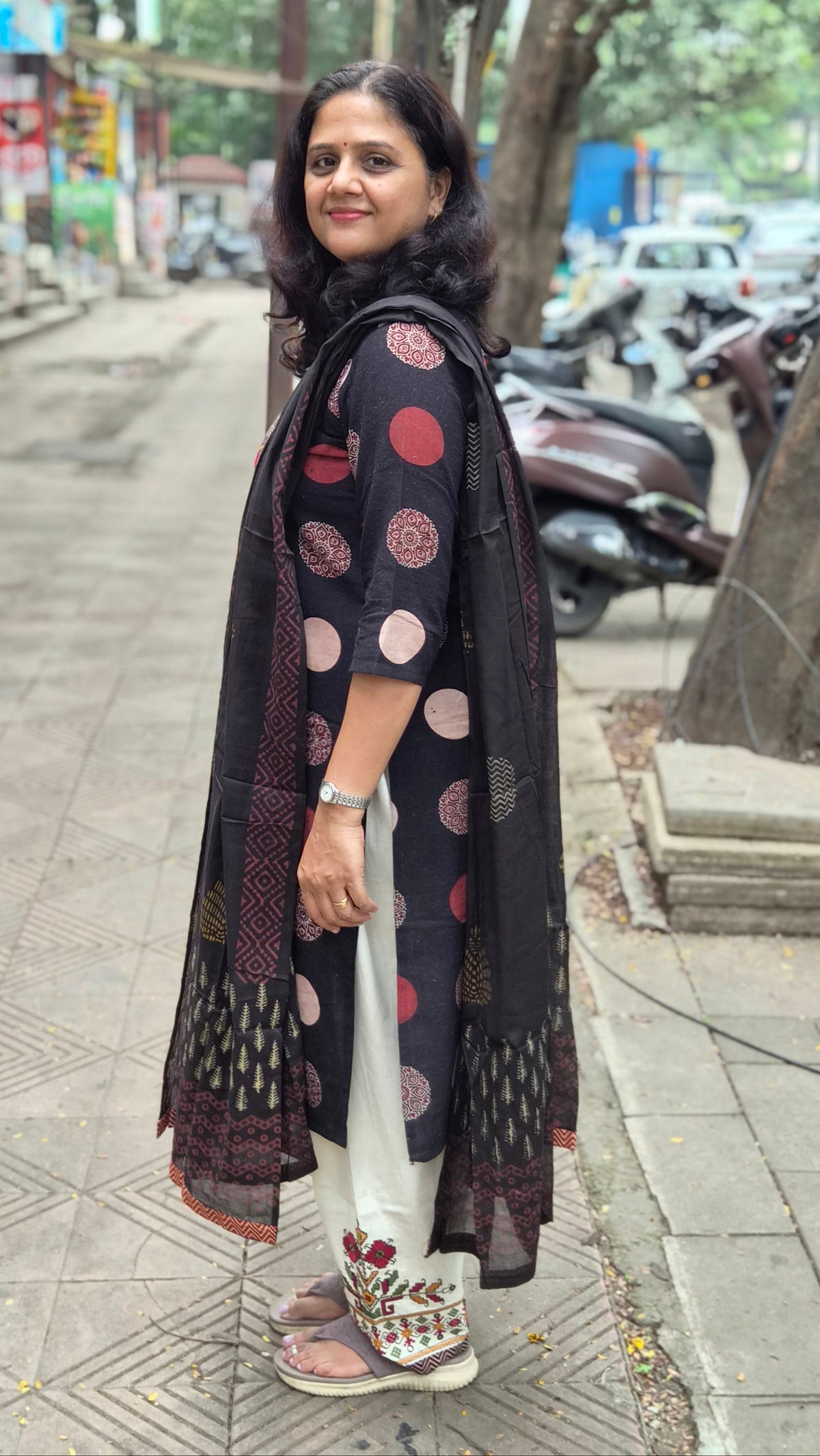Black Ajrakh Handblock Printed Full Suit With Dupatta