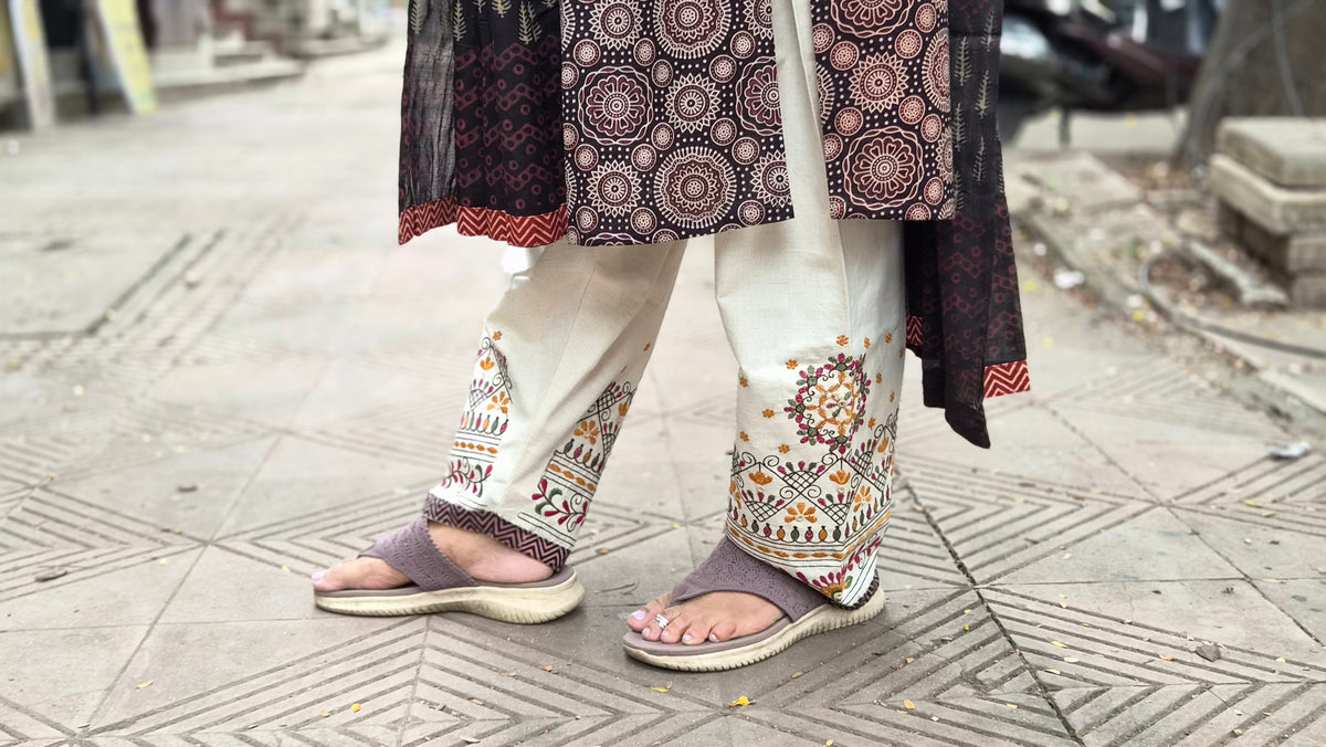 Black Ajrakh Handblock Printed Full Suit With Dupatta