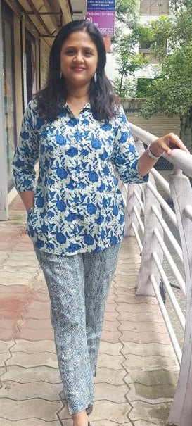Blue Pure Cotton Printed Co-Ord Set