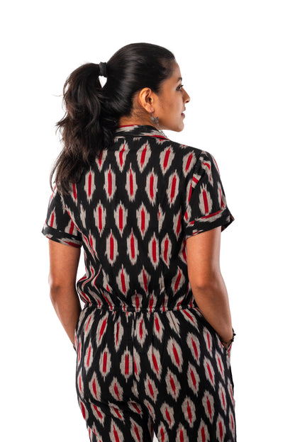 Black Pure Ikkat Jumpsuit