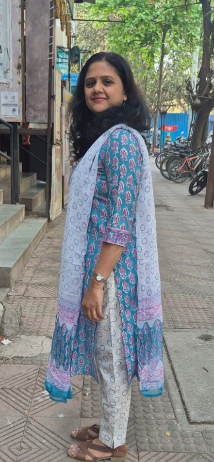 Sea Green Cotton Handblock  Printed Full Suit With Dupatta