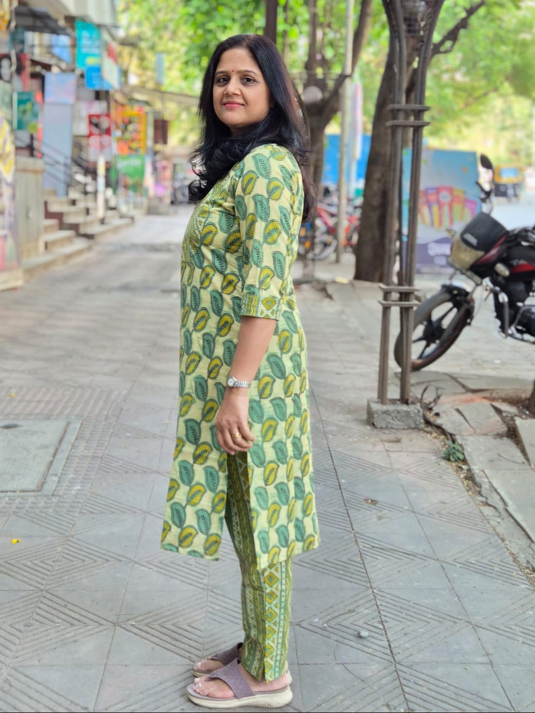 Green Pure Cotton Vanaspati Ajrakh Printed  Kurta with Pant