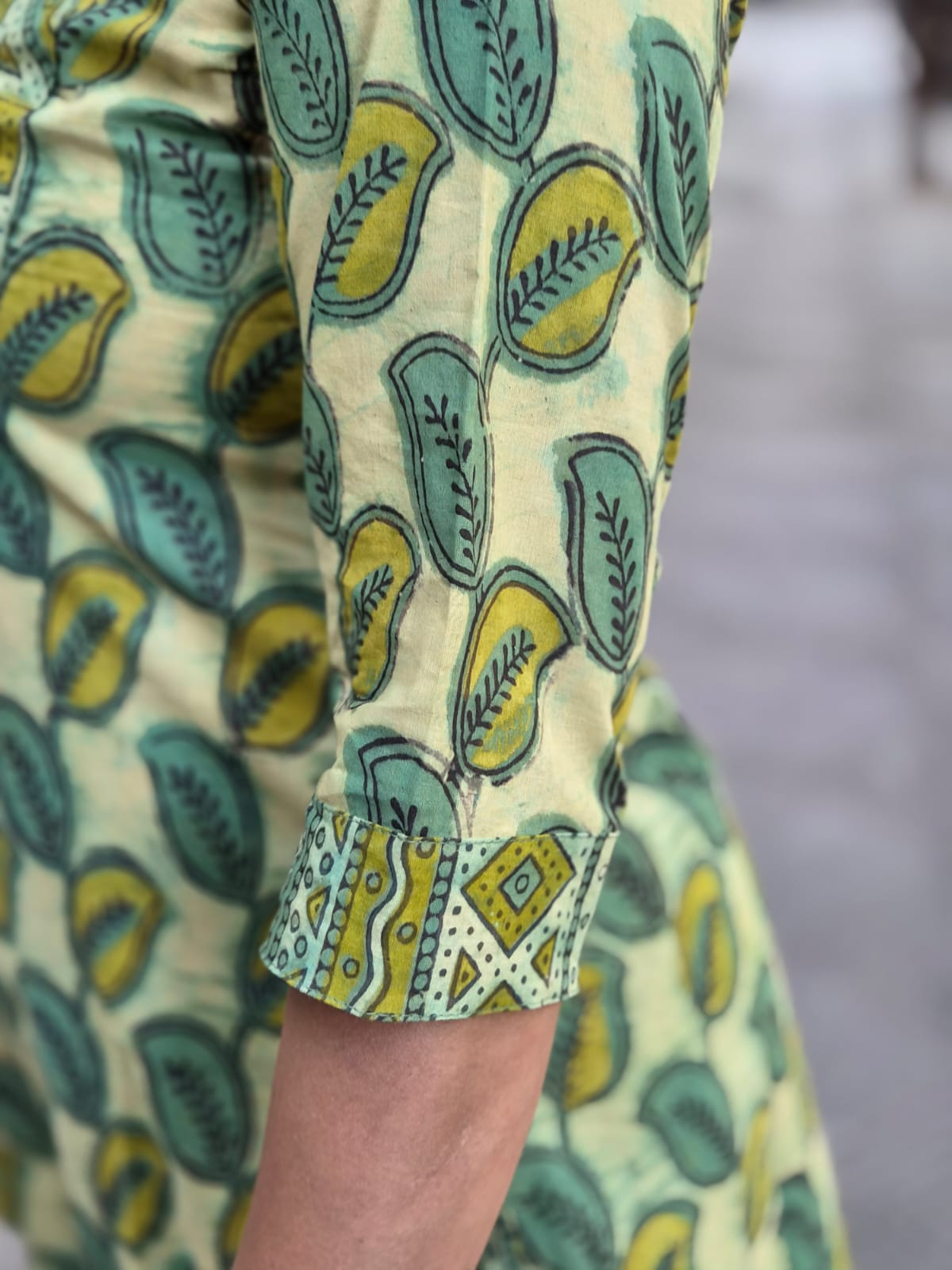 Green Pure Cotton Vanaspati Ajrakh Printed  Kurta with Pant