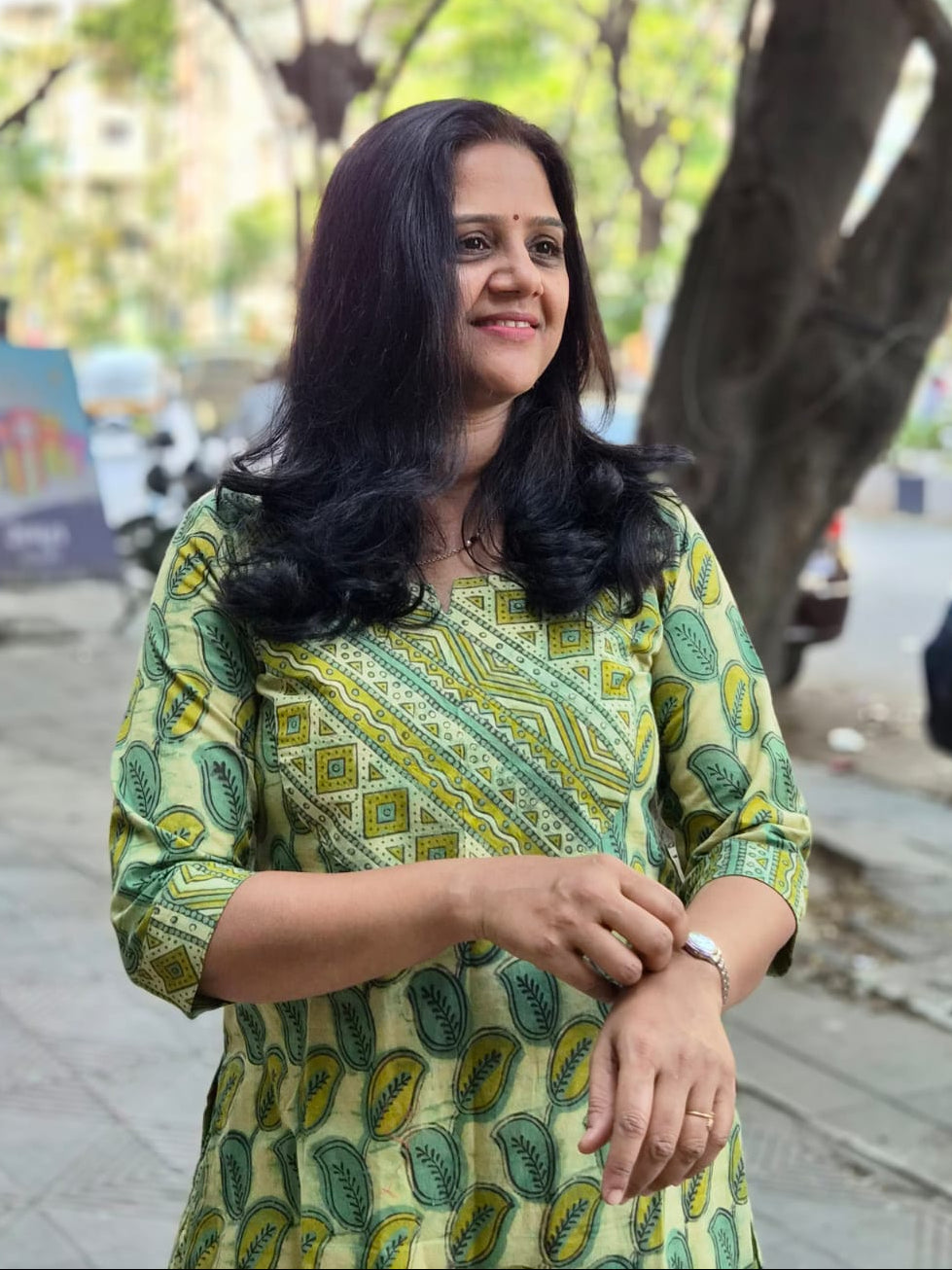 Green Pure Cotton Vanaspati Ajrakh Printed  Kurta with Pant