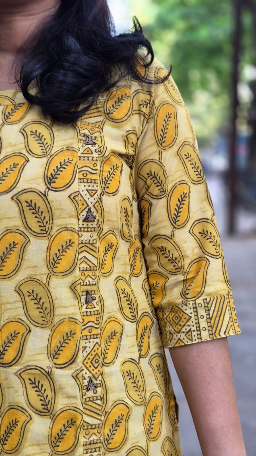 Mustard Yellow Pure Cotton Vanaspati Ajrakh Printed Kurta with Pant