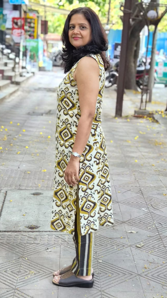 Mustard Yellow Pure Cotton Kurta with Pant