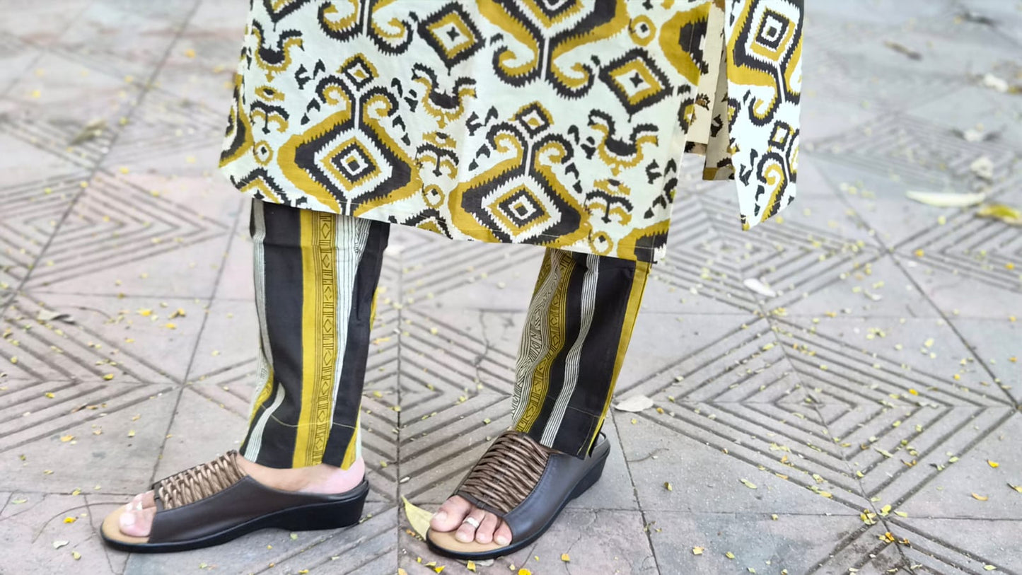 Mustard Yellow Pure Cotton Kurta with Pant