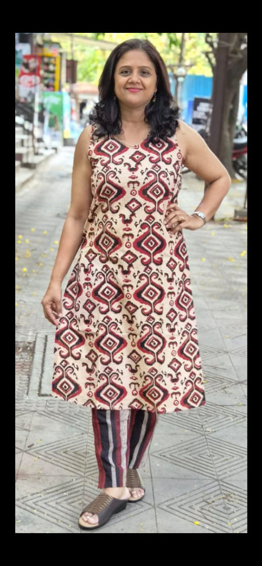 Maroon Pure Cotton Kurta with Pant
