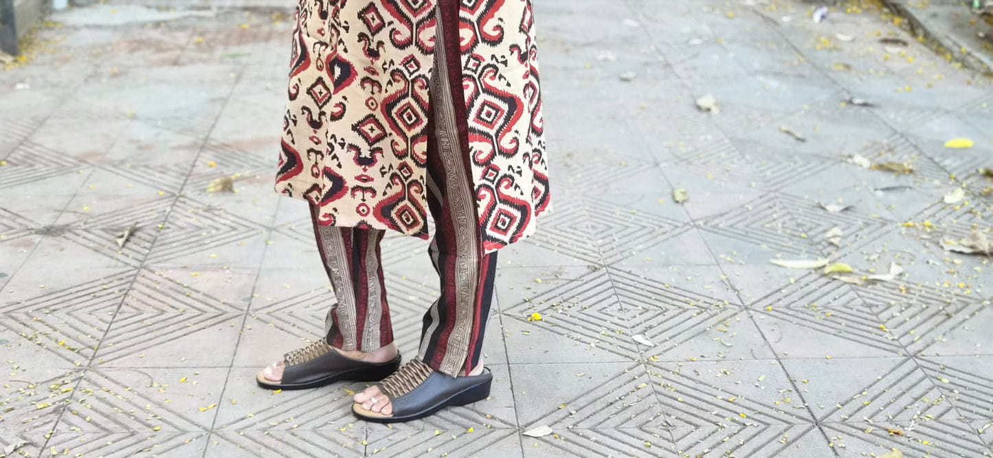 Maroon Pure Cotton Kurta with Pant
