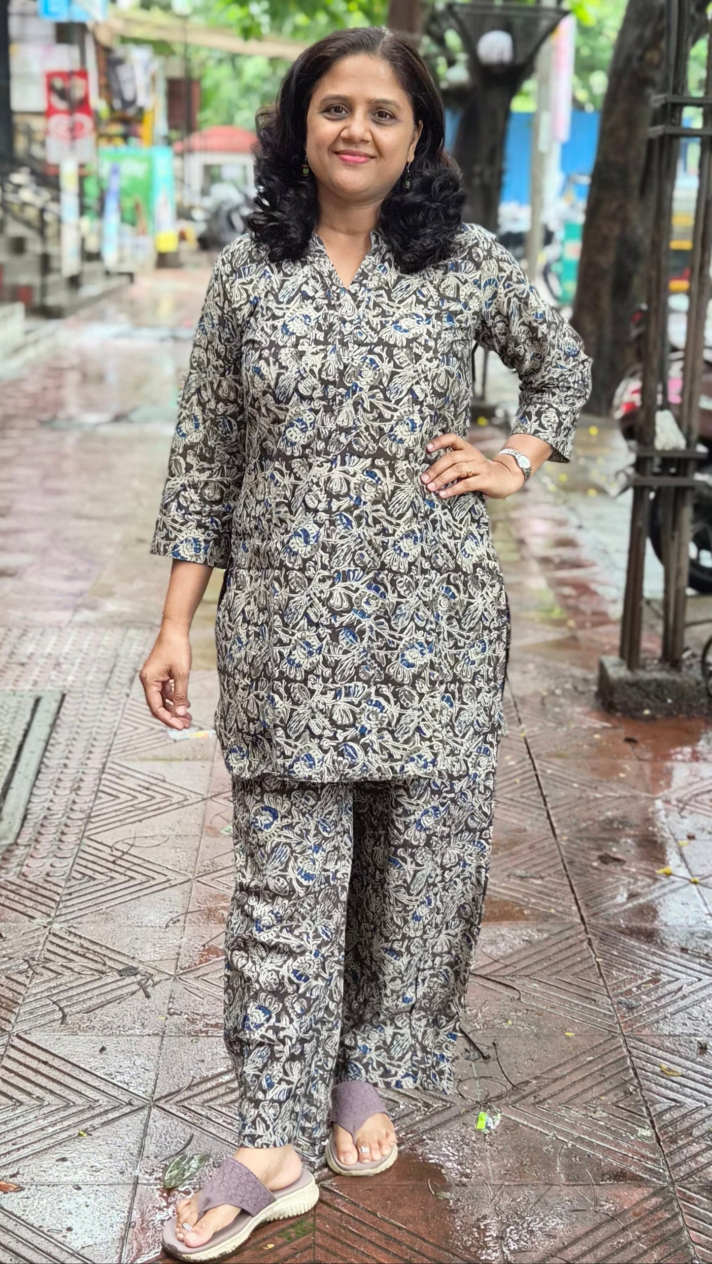 Black Kalamkari Co ord Set