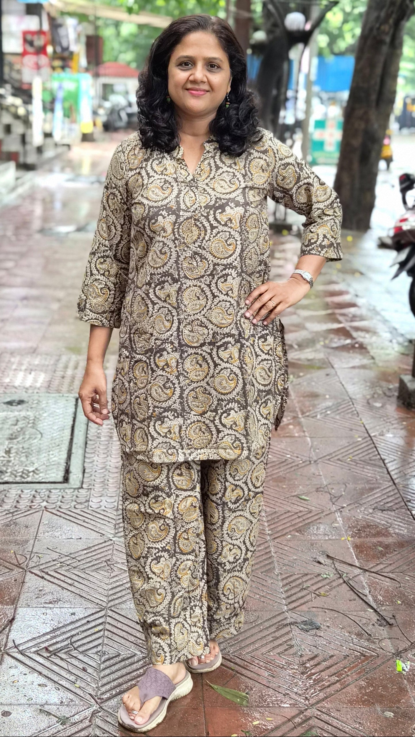 Mustard Yellow Kalamkari Co ord Set