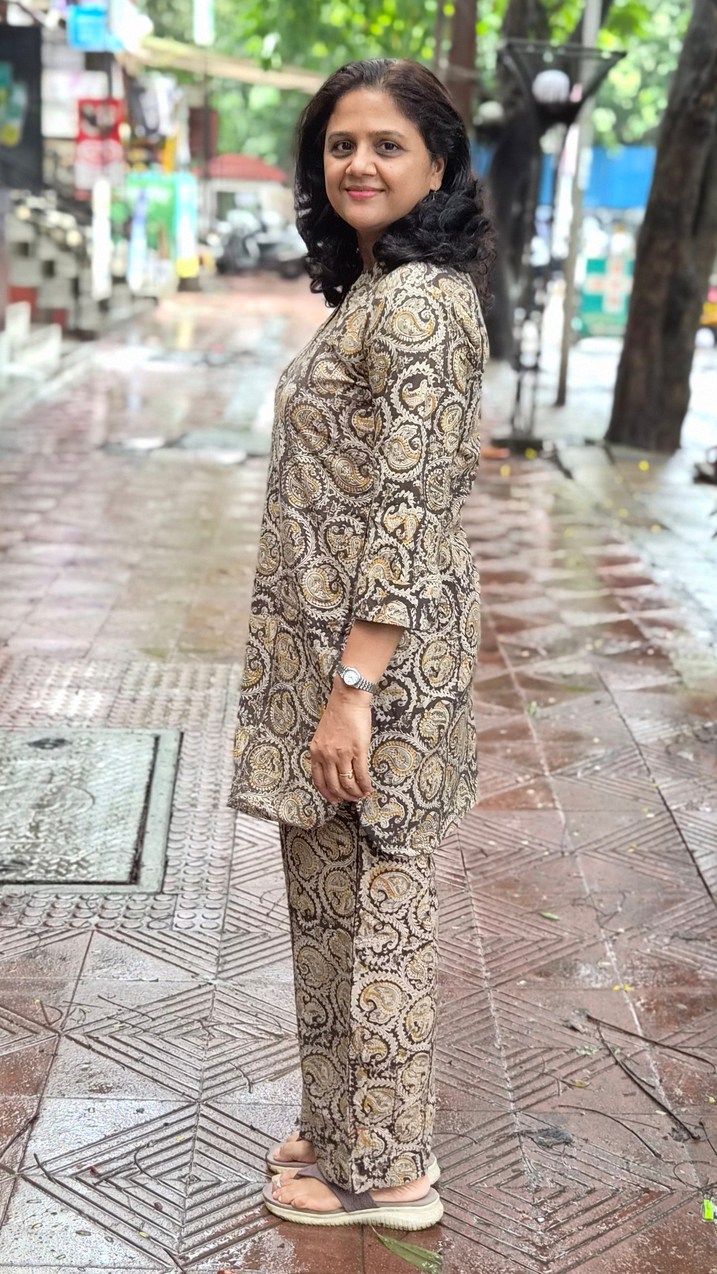 Mustard Yellow Kalamkari Co ord Set
