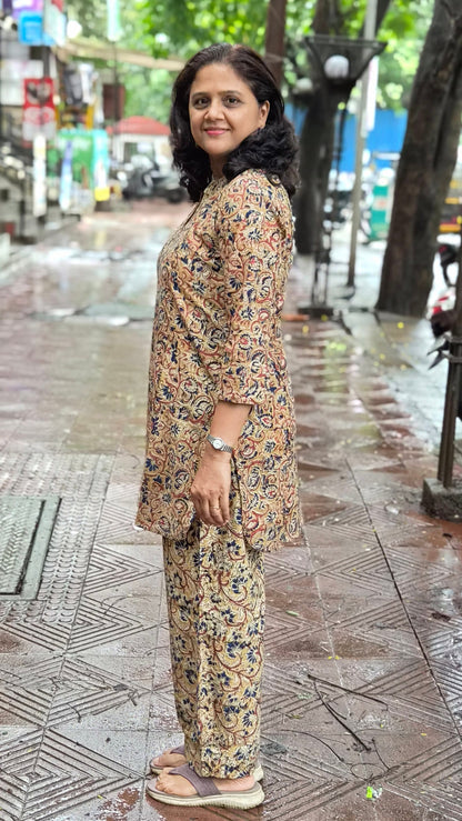 Mustard Yellow Kalamkari Co ord Set