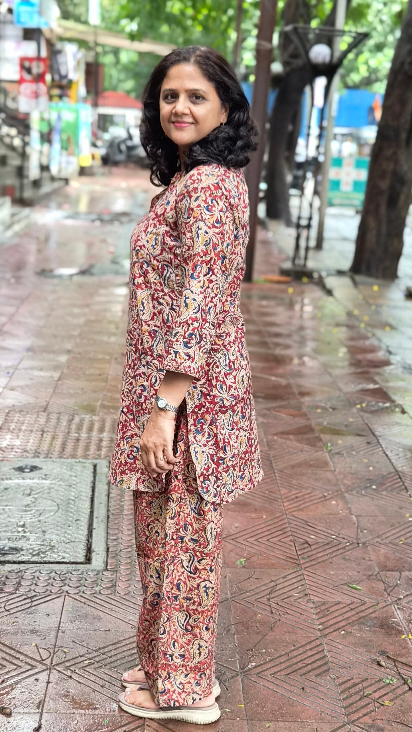 Red Kalamkari Co ord Set