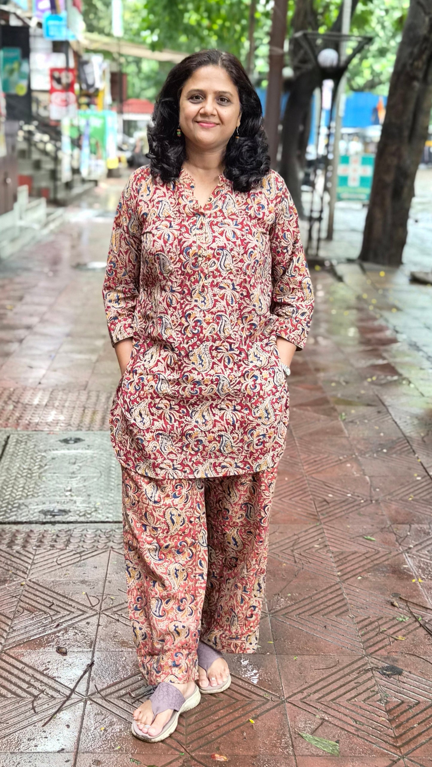 Red Kalamkari Co ord Set