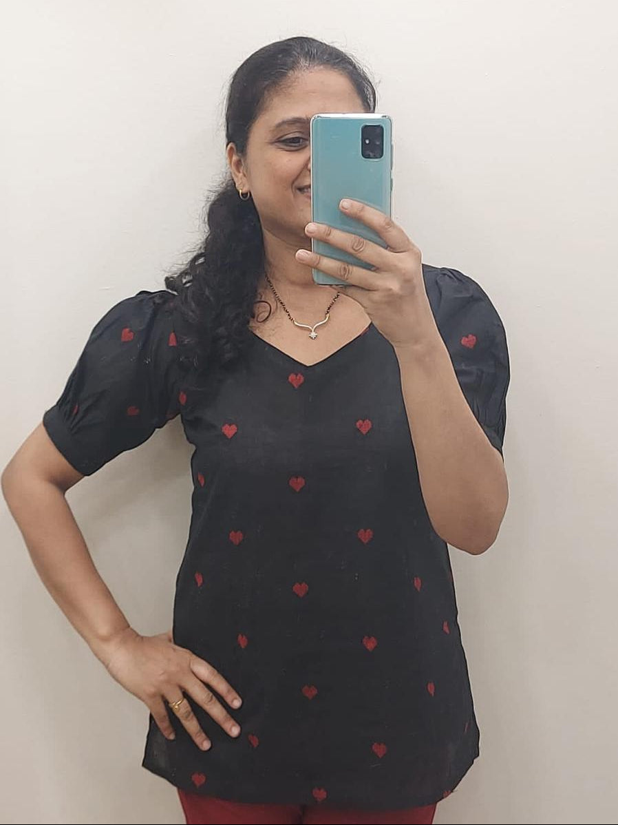 Black Pure Cotton Short Top