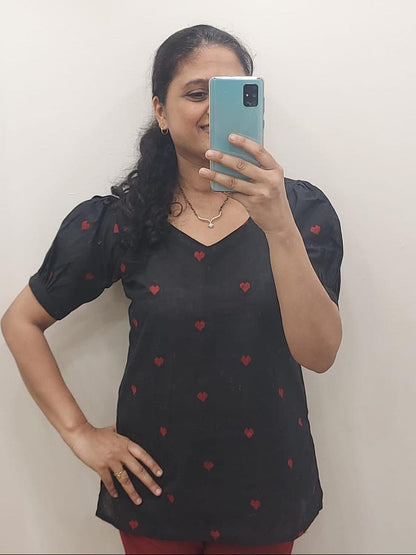 Black Pure Cotton Short Top